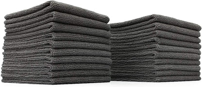All-Purpose Microfiber Terry Cleaning Towels - Commercial Grade, Highly Absorbent, Lint-Free, Streak-Free, Kitchens, Bathrooms, Offices, 300gsm, 12in x 12in, Yellow (12-Pack)