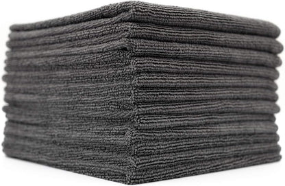 All-Purpose Microfiber Terry Cleaning Towels - Commercial Grade, Highly Absorbent, Lint-Free, Streak-Free, Kitchens, Bathrooms, Offices, 300gsm, 12in x 12in, Yellow (12-Pack)