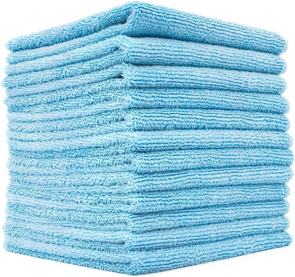All-Purpose Microfiber Terry Cleaning Towels - Commercial Grade, Highly Absorbent, Lint-Free, Streak-Free, Kitchens, Bathrooms, Offices, 300gsm, 12in x 12in, Yellow (12-Pack)
