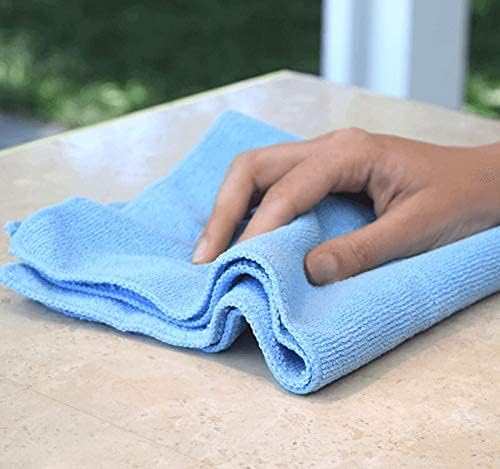 All-Purpose Microfiber Terry Cleaning Towels - Commercial Grade, Highly Absorbent, Lint-Free, Streak-Free, Kitchens, Bathrooms, Offices, 300gsm, 12in x 12in, Yellow (12-Pack)