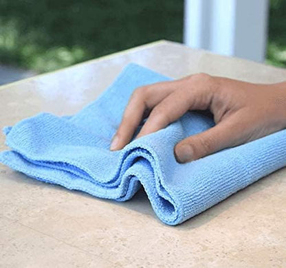 All-Purpose Microfiber Terry Cleaning Towels - Commercial Grade, Highly Absorbent, Lint-Free, Streak-Free, Kitchens, Bathrooms, Offices, 300gsm, 12in x 12in, Yellow (12-Pack)