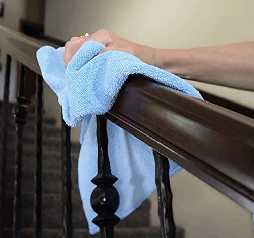 All-Purpose Microfiber Terry Cleaning Towels - Commercial Grade, Highly Absorbent, Lint-Free, Streak-Free, Kitchens, Bathrooms, Offices, 300gsm, 12in x 12in, Yellow (12-Pack)