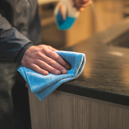 All-Purpose Microfiber Terry Cleaning Towels - Commercial Grade, Highly Absorbent, Lint-Free, Streak-Free, Kitchens, Bathrooms, Offices, 300gsm, 12in x 12in, Yellow (12-Pack)