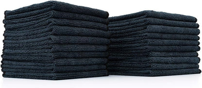 All-Purpose Microfiber Terry Cleaning Towels - Commercial Grade, Highly Absorbent, Lint-Free, Streak-Free, Kitchens, Bathrooms, Offices, 300gsm, 12in x 12in, Yellow (12-Pack)