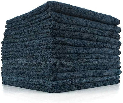 All-Purpose Microfiber Terry Cleaning Towels - Commercial Grade, Highly Absorbent, Lint-Free, Streak-Free, Kitchens, Bathrooms, Offices, 300gsm, 12in x 12in, Yellow (12-Pack)
