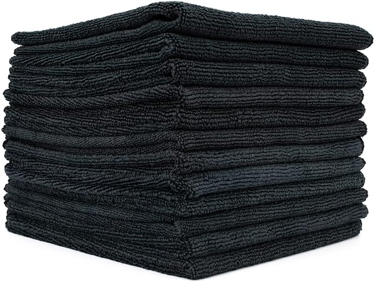 All-Purpose Microfiber Terry Cleaning Towels - Commercial Grade, Highly Absorbent, Lint-Free, Streak-Free, Kitchens, Bathrooms, Offices, 300gsm, 12in x 12in, Yellow (12-Pack)