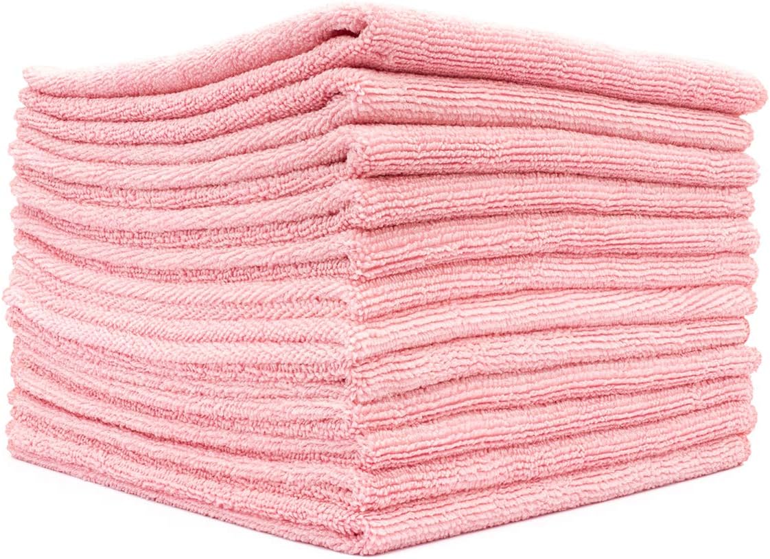 All-Purpose Microfiber Terry Cleaning Towels - Commercial Grade, Highly Absorbent, Lint-Free, Streak-Free, Kitchens, Bathrooms, Offices, 300gsm, 12in x 12in, Yellow (12-Pack)