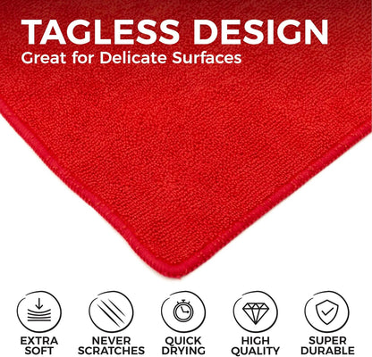 All-Purpose Microfiber Terry Cleaning Towels - Commercial Grade, Highly Absorbent, Lint-Free, Streak-Free, Kitchens, Bathrooms, Offices, 300gsm, 12in x 12in, Yellow (12-Pack)