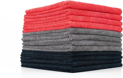 All-Purpose Microfiber Terry Cleaning Towels - Commercial Grade, Highly Absorbent, Lint-Free, Streak-Free, Kitchens, Bathrooms, Offices, 300gsm, 12in x 12in, Yellow (12-Pack)