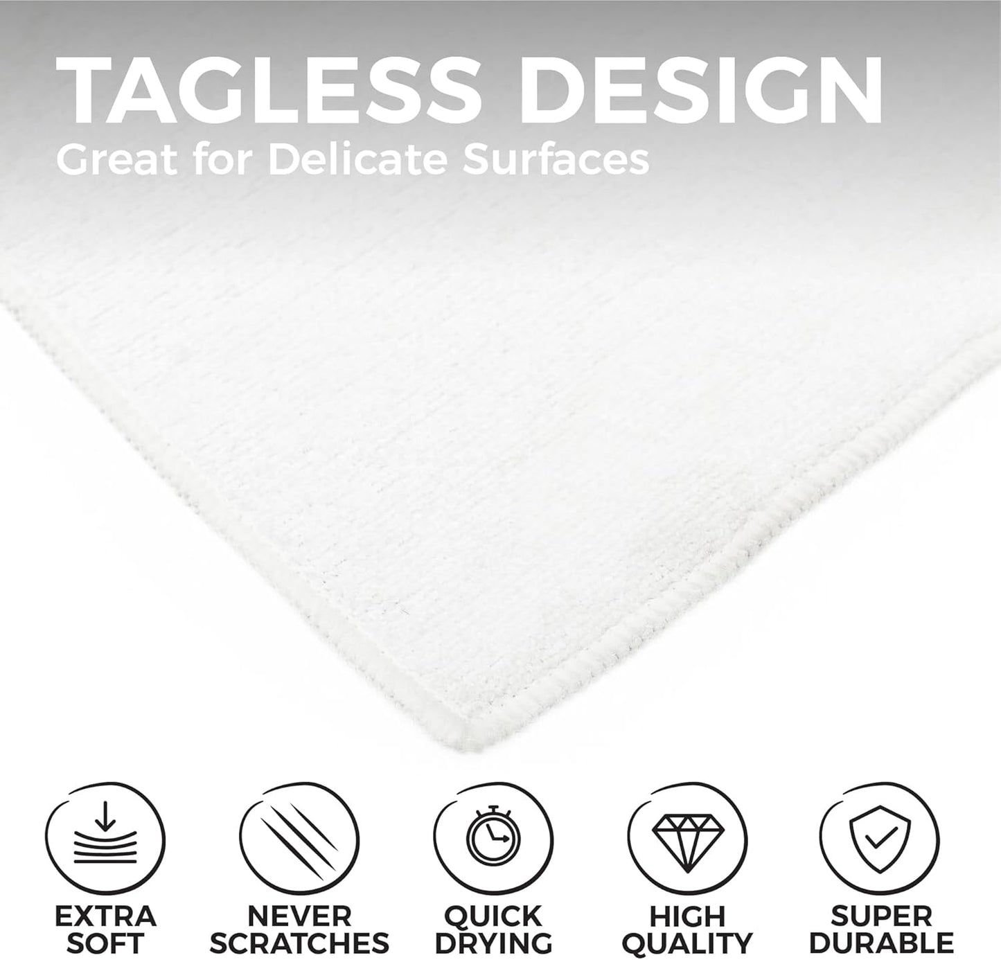 All-Purpose Microfiber Terry Cleaning Towels - Commercial Grade, Highly Absorbent, Lint-Free, Streak-Free, Kitchens, Bathrooms, Offices, 300gsm, 12in x 12in, Yellow (12-Pack)