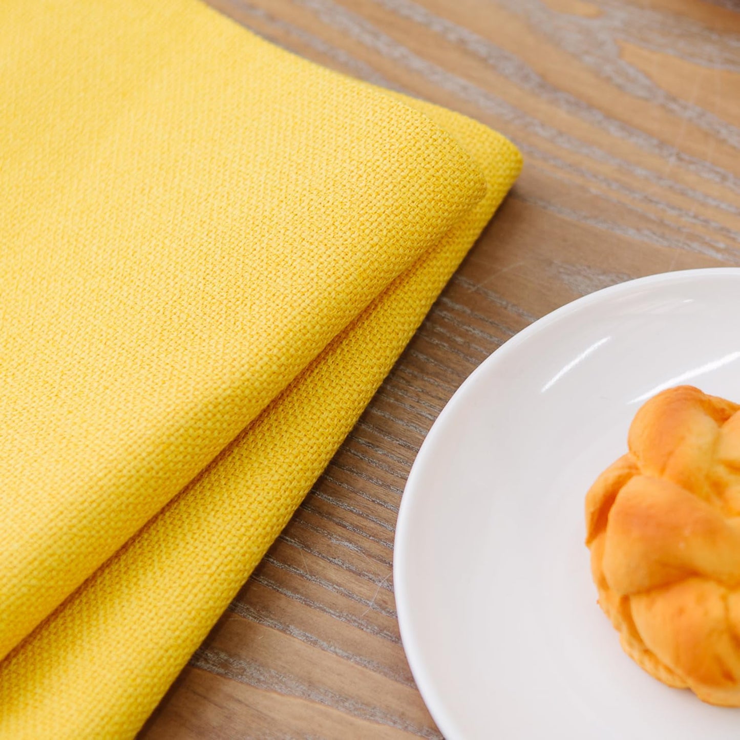 4 Piece Soft Handmade Faux Linen Place Mats Heat Resistant Dining Table Place Mats Kitchen Table Mats 12x18 Yellow