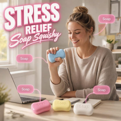 Crunchy Soap Squishy, Realistic Soap Squeeze Sensory Tool, Portable Handheld Stress Relief Accessory for Desk Relaxation, Squeeze Relax Item for Adults (Yellow)