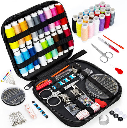 Sewing Kit Basic for Adults, 87 Pcs Sewing Kit with Needle and Thread, Sewing Supplies Portable Travel Emergency Repair Kit for Beginners Home DIY, Gift for Mom and Grandma