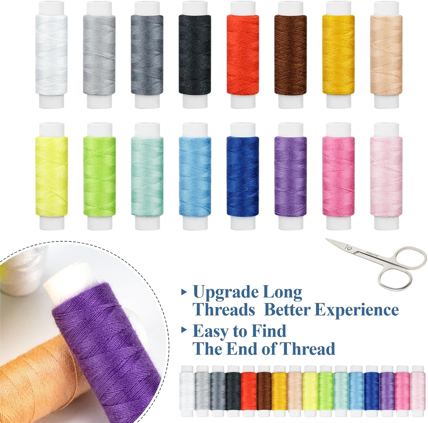 Sewing Kit Basic for Adults, 87 Pcs Sewing Kit with Needle and Thread, Sewing Supplies Portable Travel Emergency Repair Kit for Beginners Home DIY, Gift for Mom and Grandma