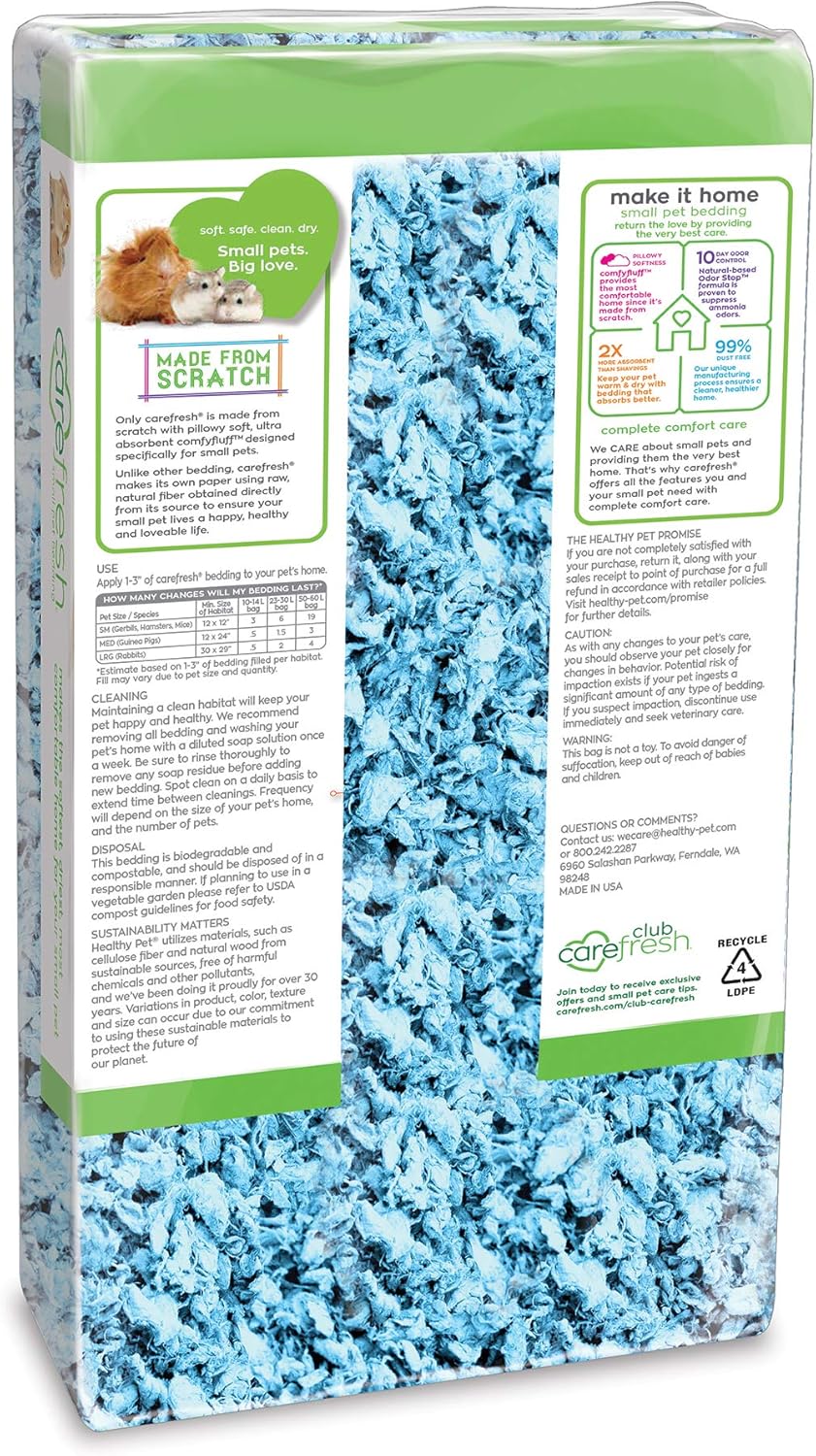 Confetti Small Pet Bedding, 99% Dust-Free Natural Paper with Superior 10 Day Odor Control & Absorption for Guinea Pigs, Hamsters, 50L, (Pack May Vary) (L0410) | 2X more absorbent, 99% dust free, odor control, Biodegradable and compostable, For hamsters,