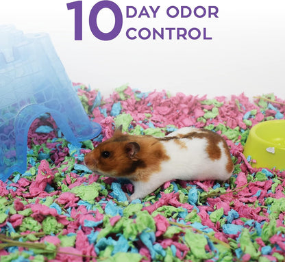 Confetti Small Pet Bedding, 99% Dust-Free Natural Paper with Superior 10 Day Odor Control & Absorption for Guinea Pigs, Hamsters, 50L, (Pack May Vary) (L0410) | 2X more absorbent, 99% dust free, odor control, Biodegradable and compostable, For hamsters,