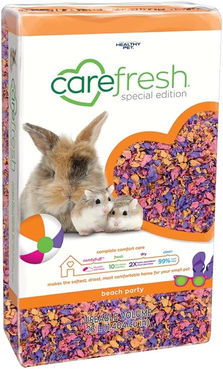 Confetti Small Pet Bedding, 99% Dust-Free Natural Paper with Superior 10 Day Odor Control & Absorption for Guinea Pigs, Hamsters, 50L, (Pack May Vary) (L0410) | 2X more absorbent, 99% dust free, odor control, Biodegradable and compostable, For hamsters,