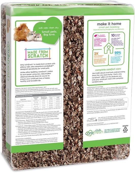 Confetti Small Pet Bedding, 99% Dust-Free Natural Paper with Superior 10 Day Odor Control & Absorption for Guinea Pigs, Hamsters, 50L, (Pack May Vary) (L0410) | 2X more absorbent, 99% dust free, odor control, Biodegradable and compostable, For hamsters,