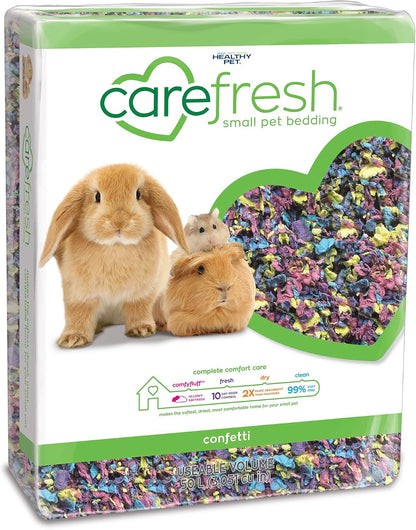Confetti Small Pet Bedding, 99% Dust-Free Natural Paper with Superior 10 Day Odor Control & Absorption for Guinea Pigs, Hamsters, 50L, (Pack May Vary) (L0410) | 2X more absorbent, 99% dust free, odor control, Biodegradable and compostable, For hamsters,