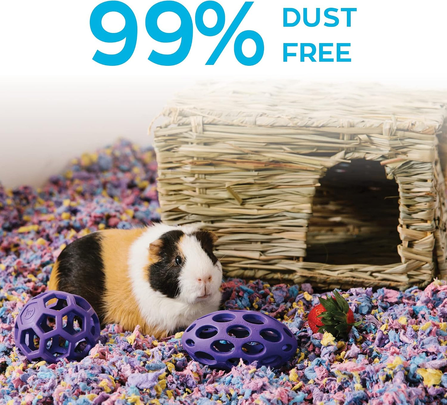 Confetti Small Pet Bedding, 99% Dust-Free Natural Paper with Superior 10 Day Odor Control & Absorption for Guinea Pigs, Hamsters, 50L, (Pack May Vary) (L0410) | 2X more absorbent, 99% dust free, odor control, Biodegradable and compostable, For hamsters,