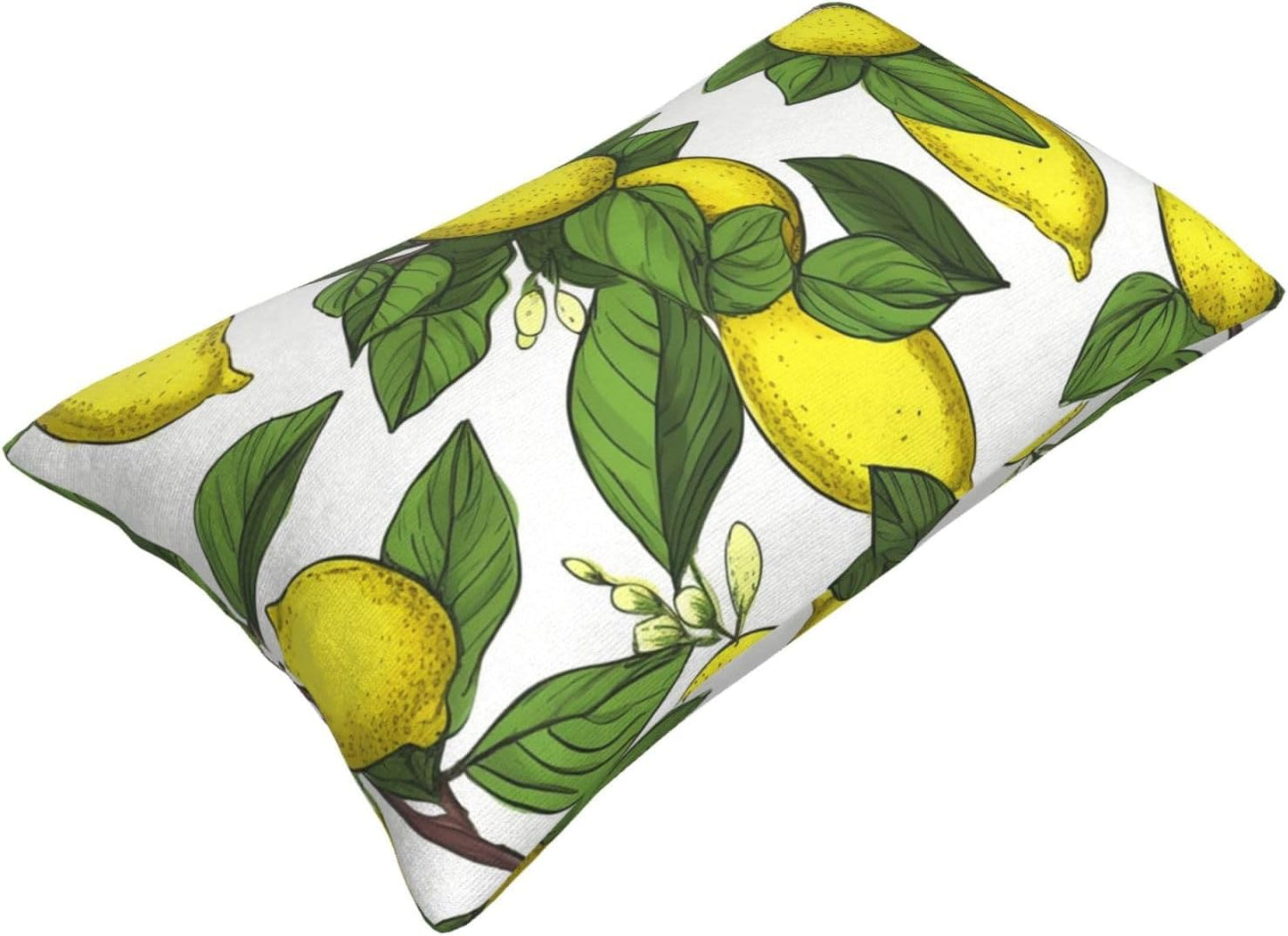 Velvet Pillowcase Standard Size 20"x30", Super Soft Fuzzy Pillow Case with Hidden Zipper, Luxury Plush Pillow Shams for Bedroom, Sofa, Couch Yellow Fresh Lemons Pillow Cover