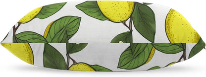 Velvet Pillowcase Standard Size 20"x30", Super Soft Fuzzy Pillow Case with Hidden Zipper, Luxury Plush Pillow Shams for Bedroom, Sofa, Couch Yellow Fresh Lemons Pillow Cover