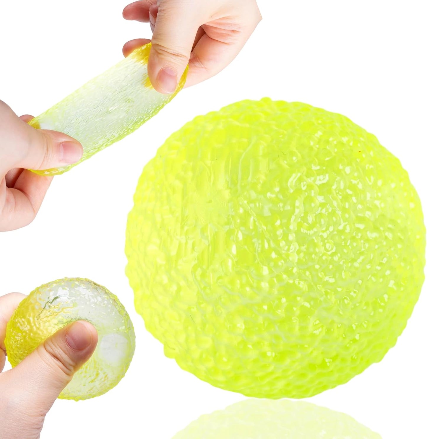 Yellow Stress Balls for Adults, Textured Squishy Stress Ball | Sensory Fidget Toy, Soft Memory Squeeze Ball for Anxiety Relief Hand Exercises, Valentines Day Party Favors