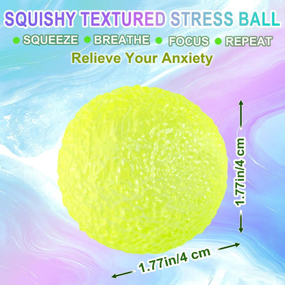 Yellow Stress Balls for Adults, Textured Squishy Stress Ball | Sensory Fidget Toy, Soft Memory Squeeze Ball for Anxiety Relief Hand Exercises, Valentines Day Party Favors