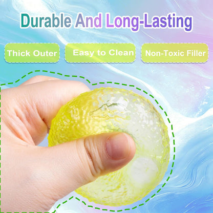 Yellow Stress Balls for Adults, Textured Squishy Stress Ball | Sensory Fidget Toy, Soft Memory Squeeze Ball for Anxiety Relief Hand Exercises, Valentines Day Party Favors
