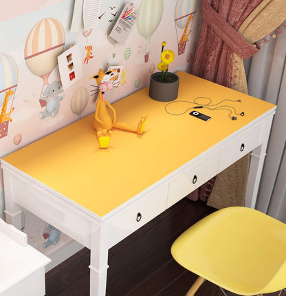 Contact Paper Yellow Peel and Stick Wallpaper Waterproof Cabinet Wallpaper Self Adhesive Desk Vinyl Wrap Counter Top Covers Mustard Yellow Wall Paper Sticky Kids Room Decor 15.8X78.8