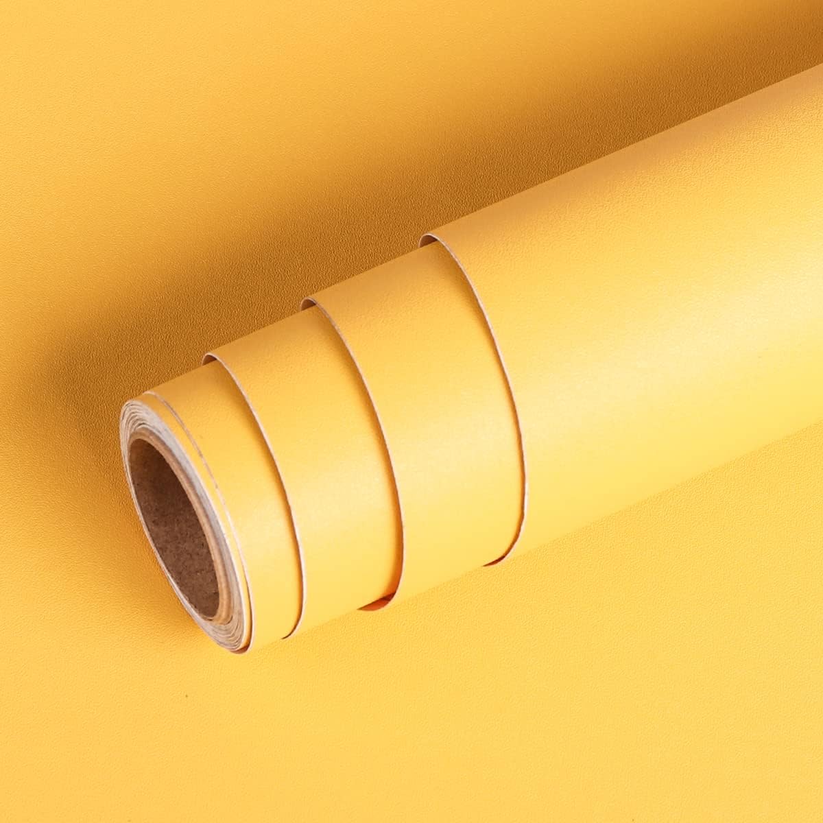 Contact Paper Yellow Peel and Stick Wallpaper Waterproof Cabinet Wallpaper Self Adhesive Desk Vinyl Wrap Counter Top Covers Mustard Yellow Wall Paper Sticky Kids Room Decor 15.8X78.8