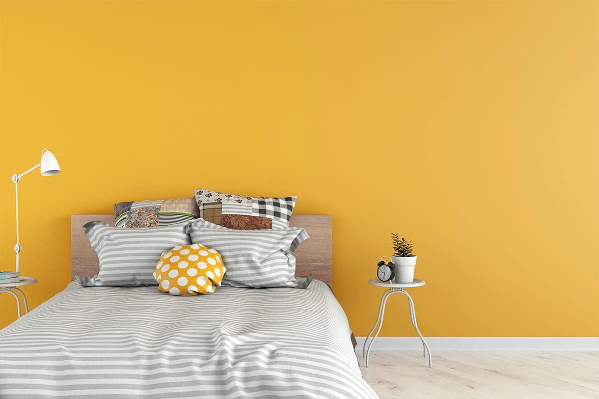 Contact Paper Yellow Peel and Stick Wallpaper Waterproof Cabinet Wallpaper Self Adhesive Desk Vinyl Wrap Counter Top Covers Mustard Yellow Wall Paper Sticky Kids Room Decor 15.8X78.8