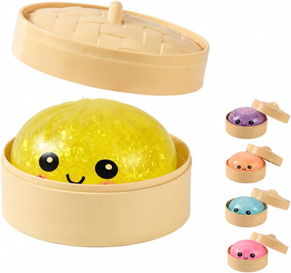 Cute Squishy Stress Relief Fidget, Handpicked Low-Odor Soft Sensory Desk Companion, Kawaii Relaxing Office Accessory for Adults, Fun Desktop Decoration & Gift (Yellow)