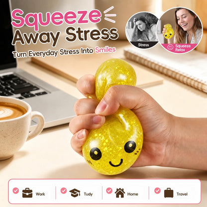 Cute Squishy Stress Relief Fidget, Handpicked Low-Odor Soft Sensory Desk Companion, Kawaii Relaxing Office Accessory for Adults, Fun Desktop Decoration & Gift (Yellow)