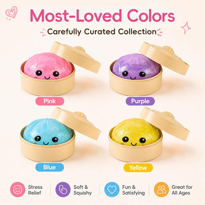 Cute Squishy Stress Relief Fidget, Handpicked Low-Odor Soft Sensory Desk Companion, Kawaii Relaxing Office Accessory for Adults, Fun Desktop Decoration & Gift (Yellow)