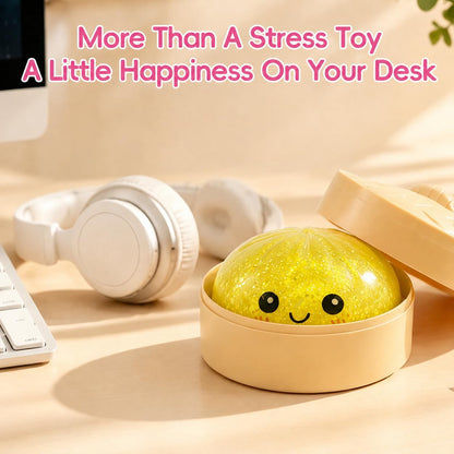 Cute Squishy Stress Relief Fidget, Handpicked Low-Odor Soft Sensory Desk Companion, Kawaii Relaxing Office Accessory for Adults, Fun Desktop Decoration & Gift (Yellow)