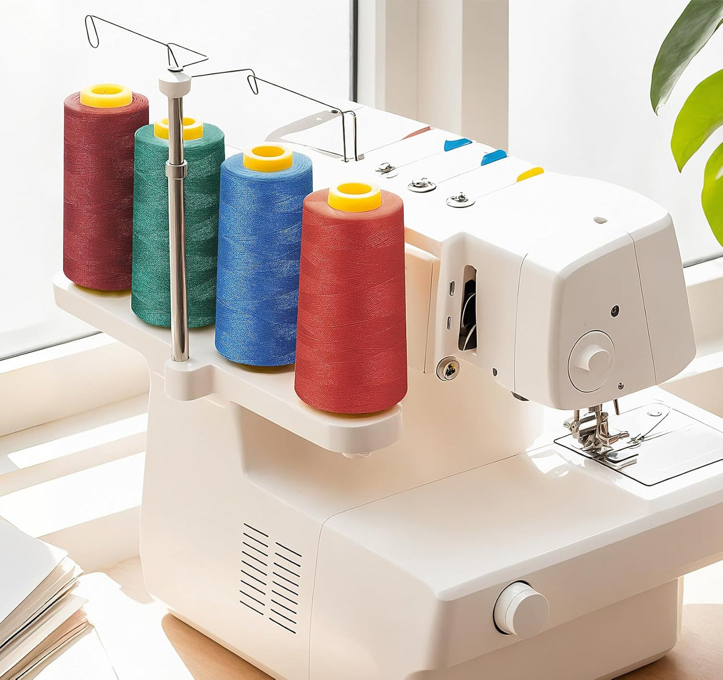 1800 Yards Serger Thread-Yellow, All Purpose Thread for Sewing, Serger Thread Cones，Polyester Thread 40s/2 for Serger&Overlock, Quilting, Piecing, Sewing Machine