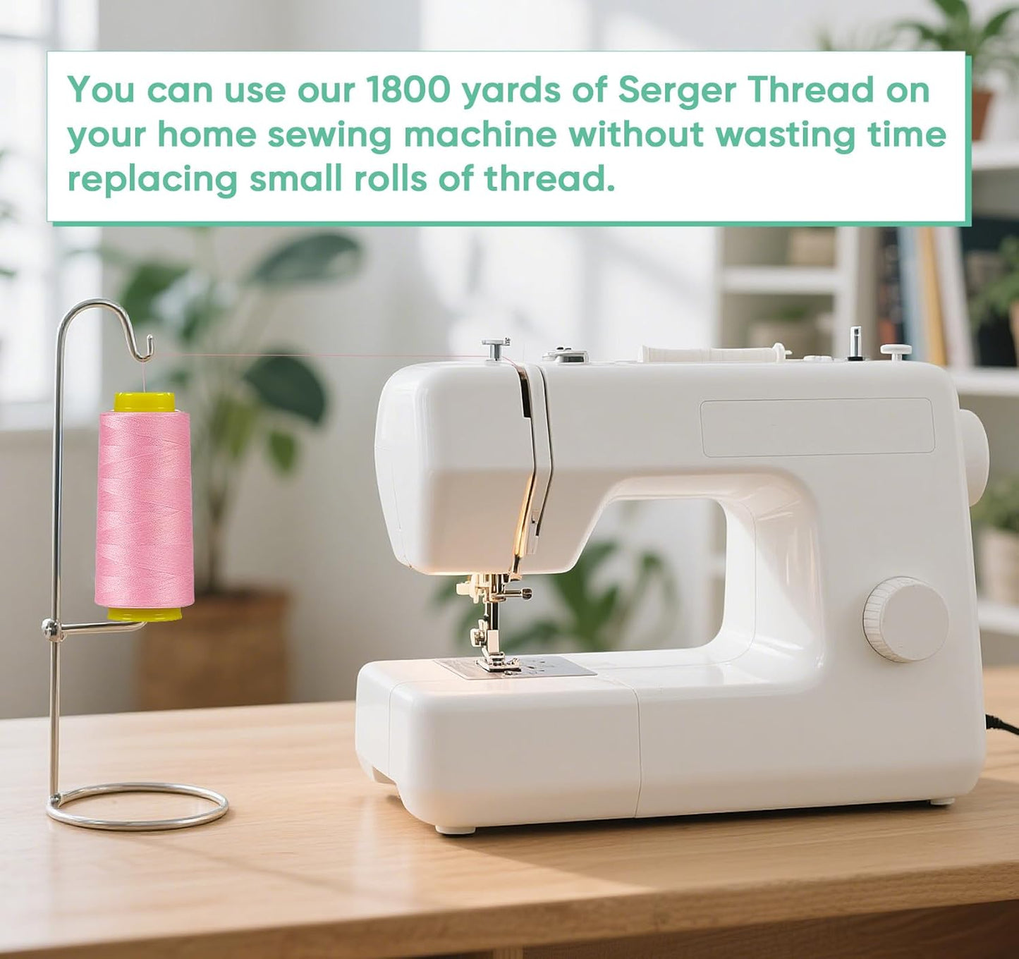 1800 Yards Serger Thread-Yellow, All Purpose Thread for Sewing, Serger Thread Cones，Polyester Thread 40s/2 for Serger&Overlock, Quilting, Piecing, Sewing Machine