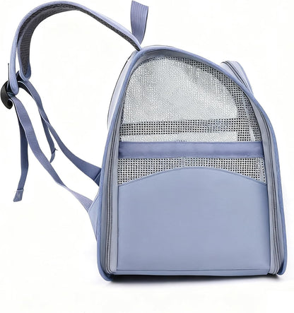 Pet Backpack Carrier, Traveler Breathable Transparent Carrier for Cats or Dogs, Large Space and Foldable Pet Carrier for Travel, Hiking, Shopping, and Vet, Cute, Suitable for Kids (Yellow)
