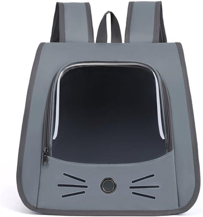 Pet Backpack Carrier, Traveler Breathable Transparent Carrier for Cats or Dogs, Large Space and Foldable Pet Carrier for Travel, Hiking, Shopping, and Vet, Cute, Suitable for Kids (Yellow)
